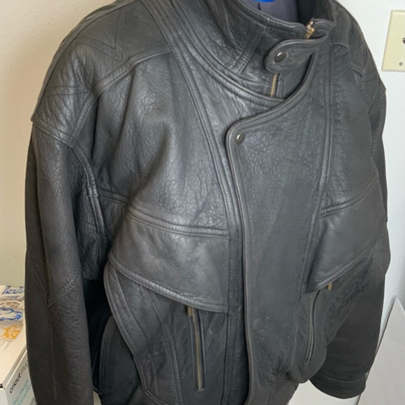 Chocolate Brown Leather Boomer Jacket - Picture 13 of 13